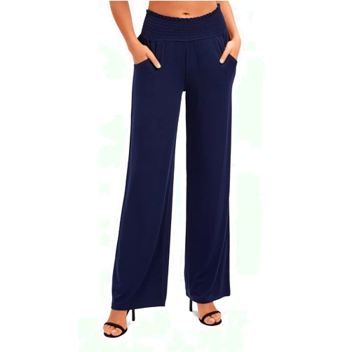Urban CoCo Women's Solid Wide Leg Palazzo Lounge Pants Casual Straight Leg High Waist Stretch Pants
