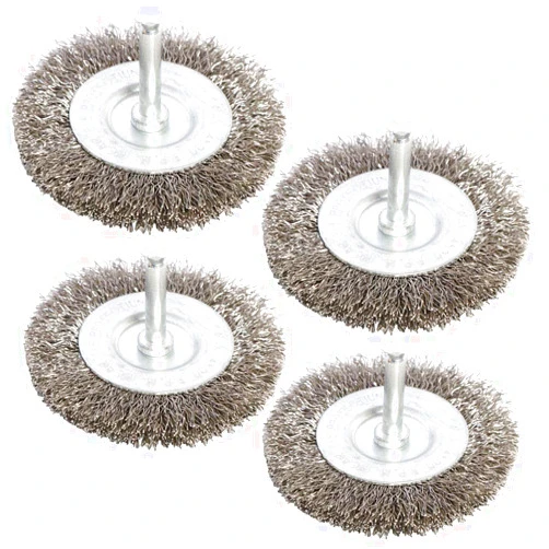 FPPO 4PCS 3 Inch Stainless Steel Wire Wheel Brushes Kit for Drill with 1/4-Inch Shank,Wire Wheels for Power-Operated Grinders