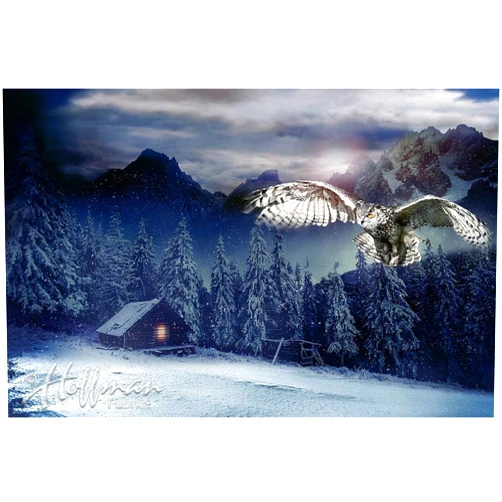 Homespun Hearth Owl/Midnight Fabric Panel - Call of The Wild Digital Print - 27