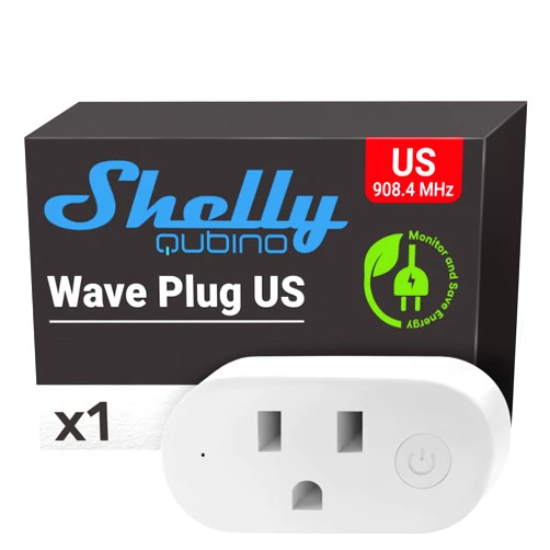 Shelly Wave Plug US | Z-Wave 800 Series Smart Plug with Energy Monitoring 15 A | Home Automation | iOS Android App | Z-Wave Gateway | Low Power Consumption | Smart Schedules and Scenes