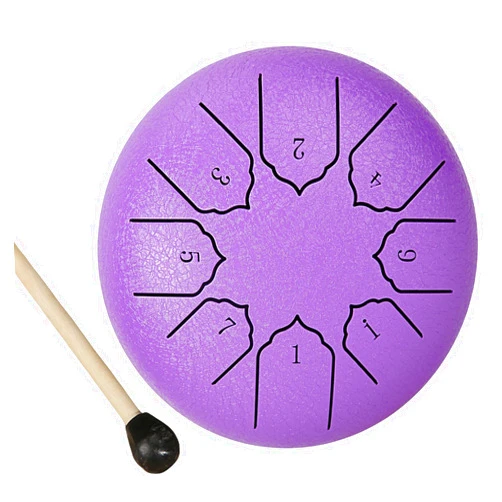 TWODEER Steel Tongue Drum Rain Chime, Rain Drum for Outside, Rain Drum Instrument for Outside, Steel Tongue Drum Rain Chime Waterproof, Steel Tongue Drum 6 Inches 8 Notes, Mini Handpan Drum (Purple)