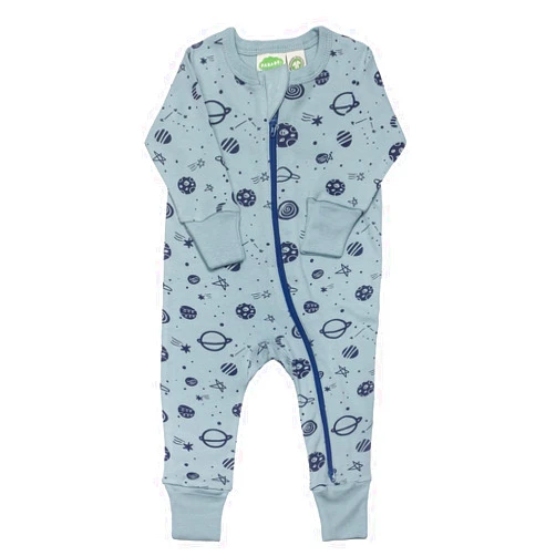 PARADE Organic Signature Print '2-Way' Zip Romper - Long Sleeve