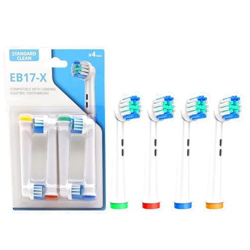 POQOD 4 Pcs Replacement Toothbrush Heads Compatible with Oral-B Braun, Professional Electric Brush Heads for Oral B Replacement Heads Refill Pro 500/1000/1500/3000/3757/5000/7000/7500/8000