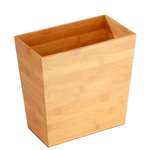 InterDesign iDesign Rectangular Bamboo Waste Basket, The Formbu Collection – 10.5