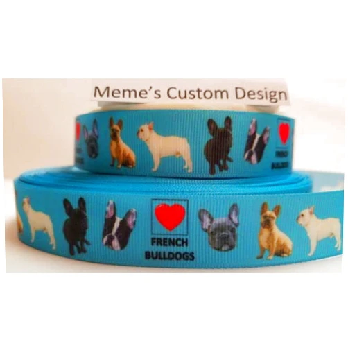 VERYN for Grosgrain Ribbon I Love French Bulldogs Canine Puppy Show Dogs Furry Friend 7/8