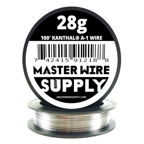 Master Wire Supply Kanthal A1-100' - 28 Gauge Wire - 100ft - 0.32mm - 0.013in - Made in USA - Master Wire Supply