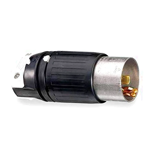 HUBBELL WIRING DEVICE-KELLEMS CS8265C 50A Twist-Lock Plug 2P 3W 250VAC BK/WT