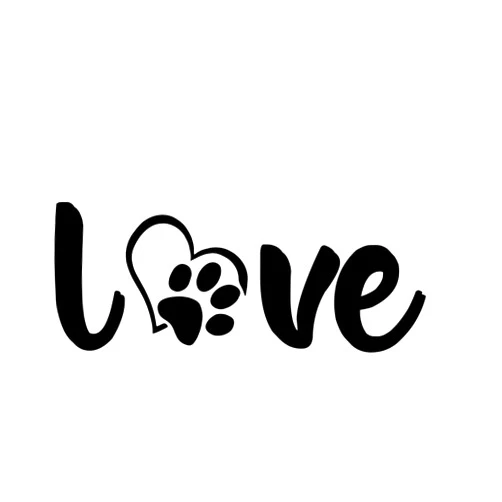 Roxy's Walls Paw Love Black Paw Dog Room Decor Decals (4x11 inch pet Decal) Dog Wall Decor Vinyl Paw Print Sticker Animal Footprint Wall Art Decoration