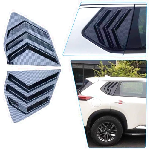 BOYUER for Nissan Rogue 2021-2026 Racing Style Rear Side Window Louvers Sport Style Scoop Louvers Cover Blinds Cool Exterior Decoration-Carbon Fiber