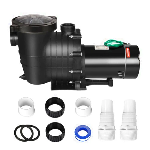 Anbull 1.5HP 6480GPH Pool Pump, Powerful Self Priming Dual Voltage In/Above Ground Swimming Pool Pumps for 15000-31000 Gallons Pools, with Strainer Basket & Drain Plug (1100W/60HZ)