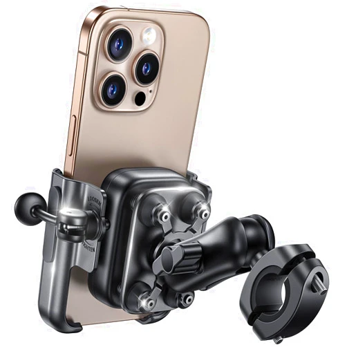 Lamicall All Metal Motorcycle Phone Mount - [Anti Shake] [Extendable Arm] Bike Phone Holder Handlebar Clamp, Bicycle Cell Phone Mount, for iPhone 16 Pro Max, 15 14, Galaxy S24 Ultra, 4.7-7.2