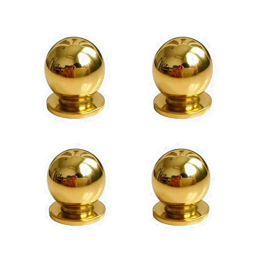 RZDEAL 4pcs 19MM Diameter Round Solid Brass Pulls Antique Cabinet Drawer Small Handles Modern Minimalist Handles Knobs (3/4
