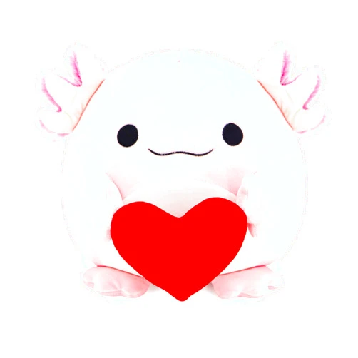 Lucky Radish Axolotl Plush Animal, Love Heart Axolotl Plush Toy, Valentine's Day Gift for Girlfriend/Boyfriend 10.8IN(Love-Axolotl)