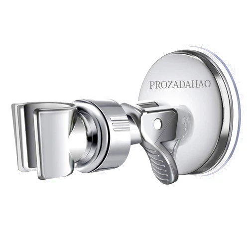 PROZADAHAO Adjustable Shower Head holder, Bathroom Suction Cup Handheld Shower head Bracket, Removable Handheld Showerhead & Wall Mounted Suction Bracket (Silver)