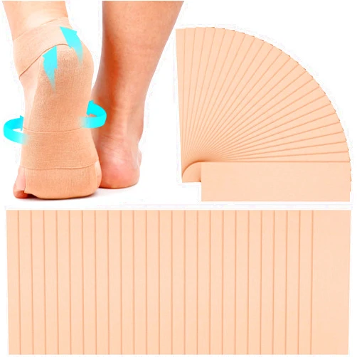 TrelaCo 50 Pcs Plantar Fasciitis Relief Strips Pre Cut Tape Foot Relief Tape Night Splints Strips for Plantar Fasciitis Sprained Ankle Heel Arch Pain(Skin Color)