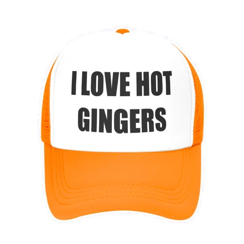 Diputer Funny Trucker Hat - I-Love-Hot-Gingers - Crazy Party Gag Gifts Vintage Men Womens Snapback Baseball Caps Orange