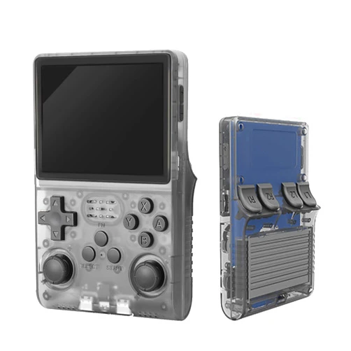 WYGaming R40S Pro+ Handheld Game Console, 30000 in 1 Games Mini Retro Video Console, 3.5-Inch IPS Screen,256GB TF Memory Memory,Built in 45+ Emulators,3800mAh Battery (Transparent Black 256G)