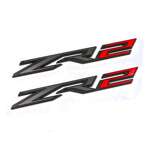 Mnneryss 2PCS Black Red Fender ZR2 Emblem Badge Compatible with 2022-2024 Silverado 1500 (2pcs Black Red)