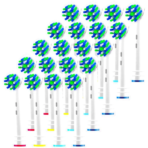 Alayna Replacement Brush Heads for Oral B- Pack of 20 Cross Generic Electric Toothbrush Heads for Oralb Braun- Crossact Toothbrushes Compatible with Most Oral-B Bases- Quality Action Bristles