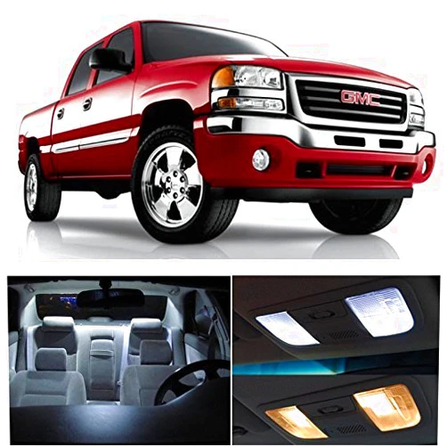 LEDpartsNow Interior LED Lights Replacement for 2000-2006 GMC Sierra Accessories Package Kit (9 Bulbs), WHITE