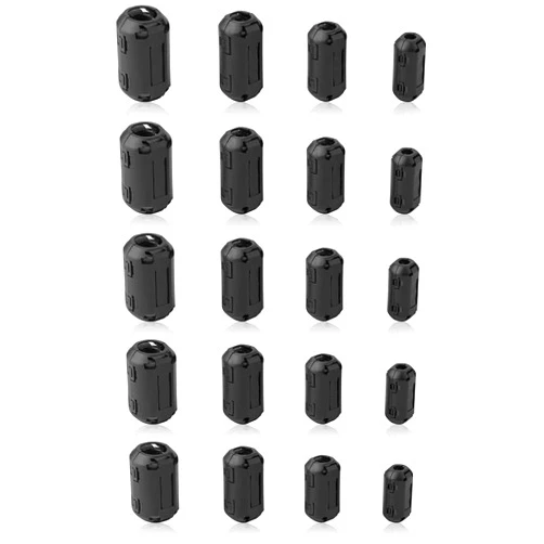 JIAKAI Ferrite Ring Core Black RFI EMI Noise Suppressor Cable Clip-20Pcs