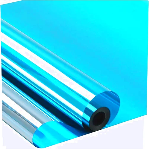 HAPPYMATES One-Way Glass Window Film, Privacy Reflective Window Film un Protection UV Protection Suitable for Office Bedroom Bathroom Home Decor (20 X 48_Inch, Ocean Blue Privacy)