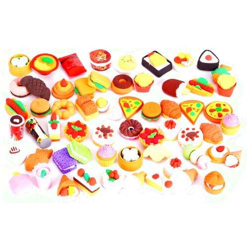 Joanna Reid 30 PCs Joanna Reid Collectible Set of Adorable Puzzle Sweet Dessert Food Cake Erasers for Kids - No Duplicates - Puzzle Toys Best for Party Favors-Treasure Box Items for Classroom