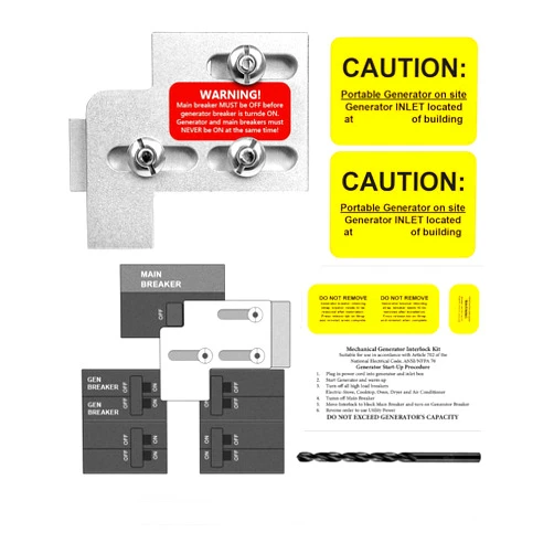 WUMZIJ Generator Interlock Kit Fit for Square D QO and Homeline 100 or 125 Amp Panels, 3/4