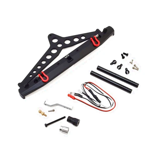 Yeah Racing Aluminum Alloy Rear Bumper w/LED Light Spare Tire Mount For SCX10 II TRAXXAS TRX-4 #YA-0549