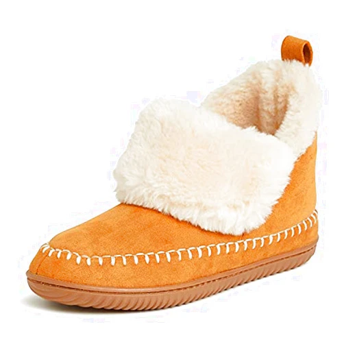 Dearfoams Women's Moritz Indoor/Outdoor Cozy Bootie Camping Furry Slipper