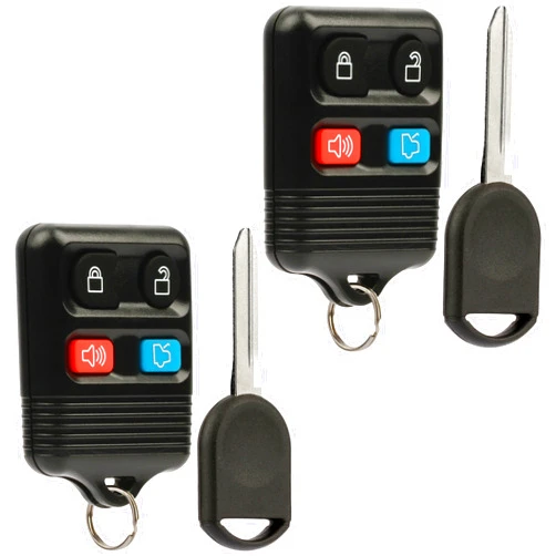 USARemote Car Key Fob Keyless Entry Remote fits Ford, Lincoln, Mercury, Mazda with Ignition Key (CWTWB1U331 GQ43VT11T CWTWB1U345 4-btn), Set of 2