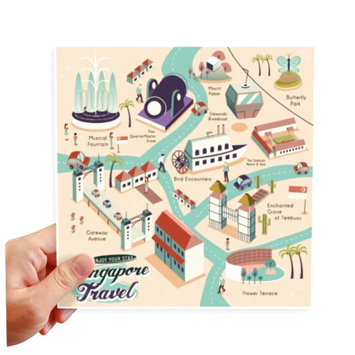 DIYthinker Singapore Travel Sightseeing Route Sticker Tags Wall Picture Laptop Decal Self Adhesive