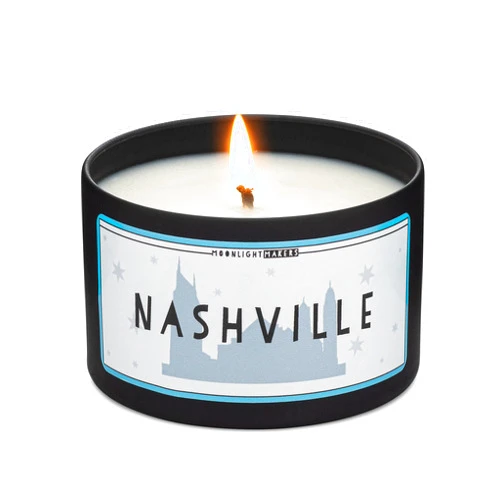 Moonlight Makers, Nashville (NSH), Walk In The Woods Scented Handmade Candle, Natural Soy Wax Candle, 25+ Hour Burn Time, 8oz Tin