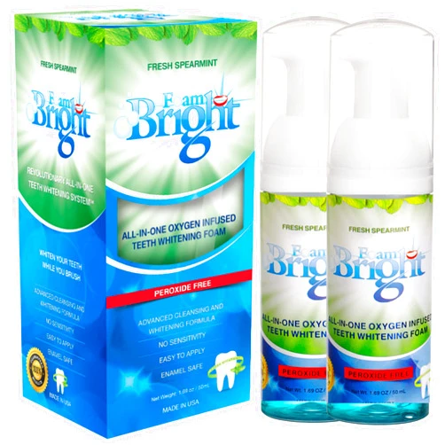 Foam Bright Retainer Cleaner & Aligner Cleaner FoamBright, Great for Invisalign, Teeth Whitening Foam, Candid, Byte, Denture Whitener Toothpaste & Braces Cleaning Peroxide Free Oral Care Replaces Tablets, Paste