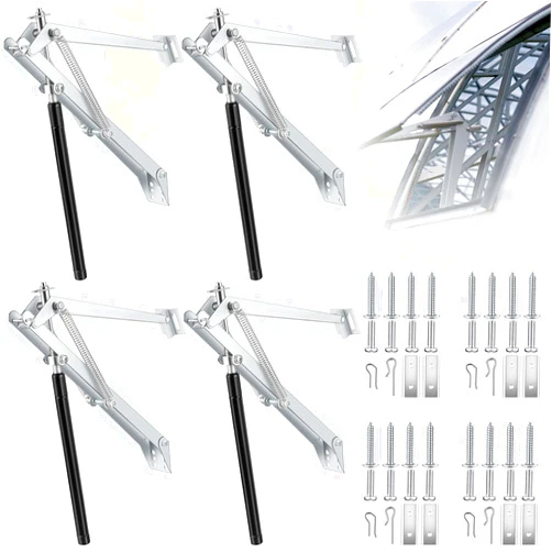 Amylove 2/4 Pcs Dual Spring Automatic Roof Vent Opener Greenhouse Accessories Solar Greenhouse Heater Sensitive Ventilation Kit Automatic Window Vent Opener Replacement for Agriculture Gardening Tools(4 Pcs)