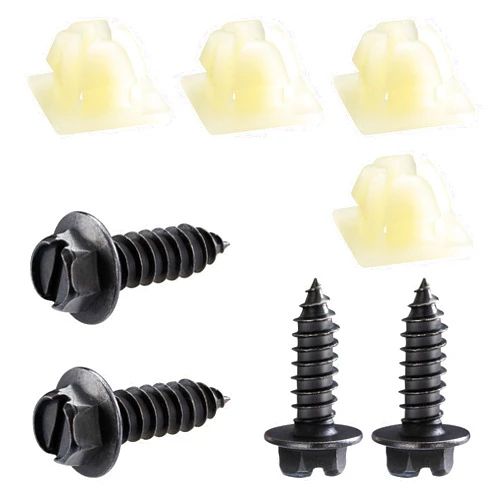 HZJD License Plate Screws, Nylon Retaining Nuts, Black(4PCS)