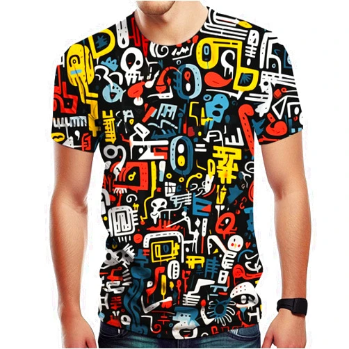 Xissazri Mens Womens Hipster Hip-Hop Urban Tees Street Graffiti Print T-Shirt