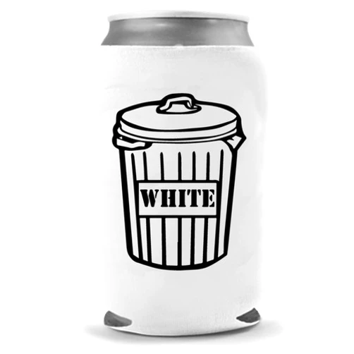 Cool Coast Products White Trash Beer Coolie - Funny Gag Party Tailgating Gift Beer Can Cooler | Funny Joke Drink Can Cooler | Beer Beverage Holder | Craft Beer Gifts Home | Quality Neoprene Can Cooler