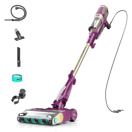 Shark POWERDETECT Ultra-Light Corded Stick Vacuum with DuoClean Technology, Self-Cleaning Brushroll for No Hair Wrap, Anti-Allergen Complete Seal, and Odor Neutralizer Technology, Purple, HZ4001AMZ