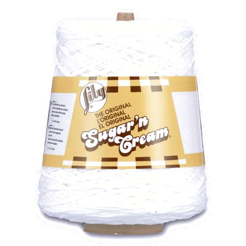 Lily Sugar'n Cream Cotton Cone Yarn, White , 1 Cone, 14 oz (Pack of 1)