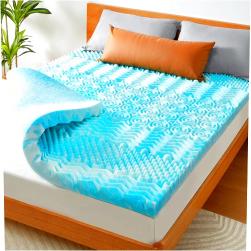 PERLECARE 3-Inch 7-Zone Full Memory Foam Mattress Topper, Cooling Gel Mattress Topper with Airflow Channels, CertiPUR-US Certified Cooling Mattress Topper for Body Pressure Relief