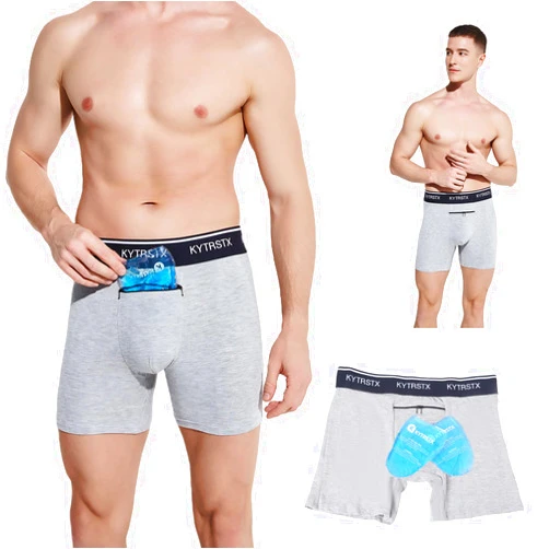 KYTRSTX Vasectomy Underwear, With 2 Reusable Cold Ice Packs for Testicular Support And Pain Relief, Vasectomy Gift for Men