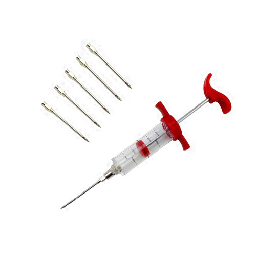 Meizhouer 5 Stainless Steel Needles Spice Syringe Set BBQ Meat Flavor Injector Kithen Cooking Sauce Marinade Syringe Accessories
