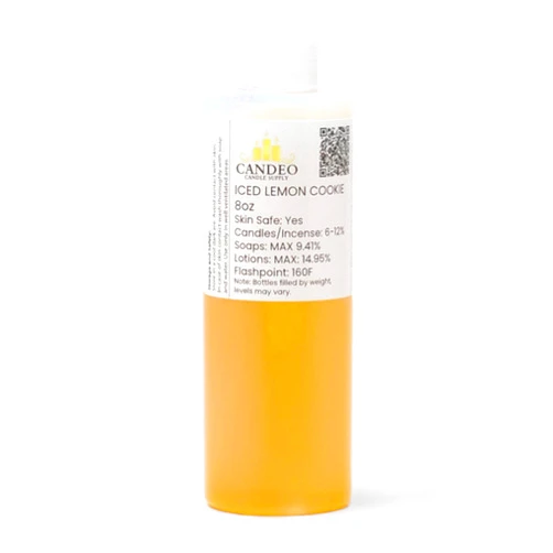 Candeo Candle Iced Lemon Cookie Fragrance Oil (8oz Bottle) | Candle Making, Soap Making, Room Sprays, Bath Bombs, Lotion, Car Fresheners, Wax Melts | Candeo Candle Supply | Phthalate Free & Prop 65 Compliant