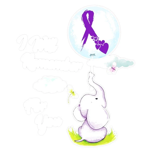 HJ Media Magnet I Will Remember for You Alzheimer's Awareness Elephant Gift Magnetic Vinyl Sticker 5