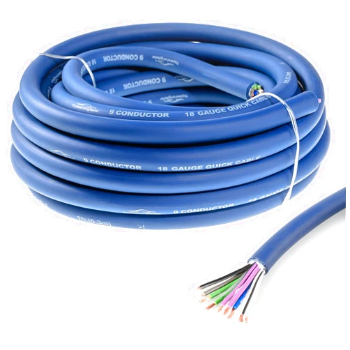 TOPSTRONGGEAR 20 Feet 9-Conductor Speaker Cable, 18AWG 100% OFC, 4-Channel Speaker Wire and Remote Wire (18 Gauge)