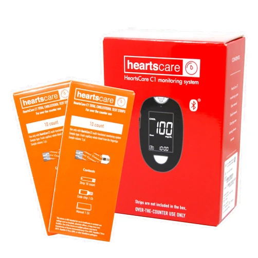 Hearts Bio HeartsCare Total Cholesterol Testing kit - 20 Strips and 1 Meter