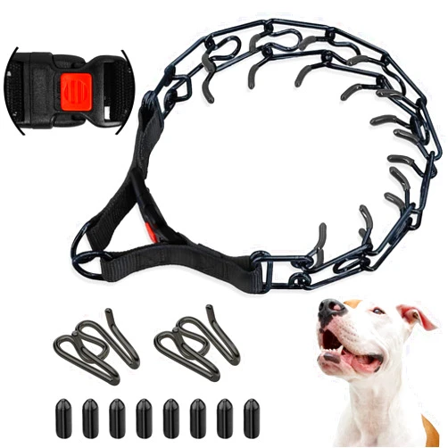 Supet Dog Training Collar, Adjustable No Pull Dog Training Collar with Buckle for Small Medium Large Dogs(Packed with One Extra Links)