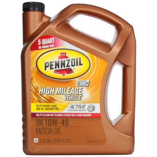 Pennzoil 550038203 High Mileage Vehicle 10W-40 Motor Oil - 5 Quart Jug