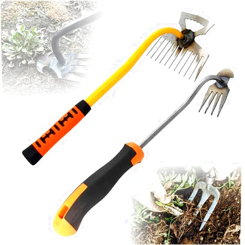 XFTOPSE 2Pcs Weeding Artifact Uprooting Weeding Tool, 2024 Upgrade Weed Puller Tool Weed Removal Tool,Rakes for Gardening Backyard Farm Planting & Weeding